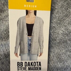 BB Dakota Light Gray Knit Cardigan